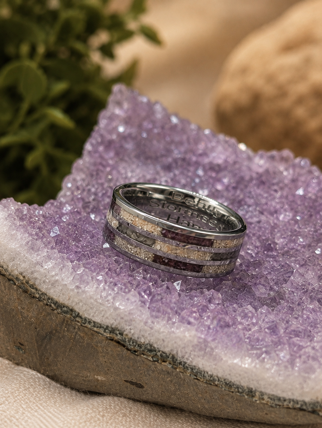 Tungsten Amethyst Garnet Emerald example