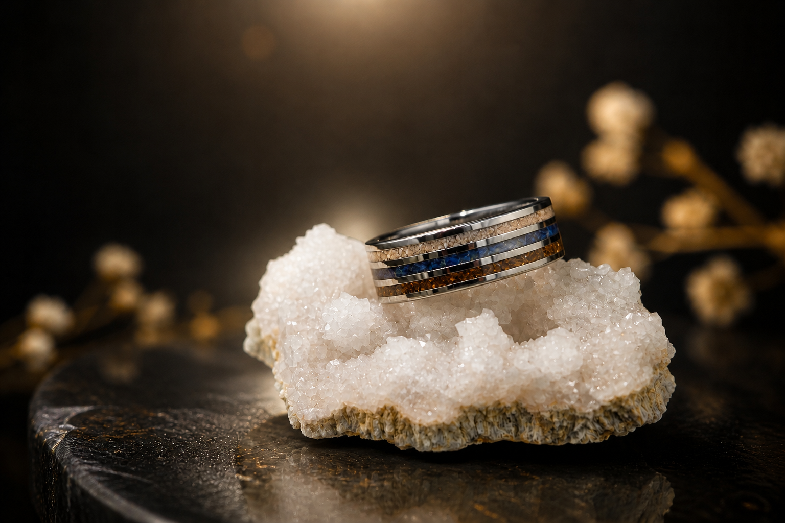 Tungsten Lavender Opal Dirt Cremation example